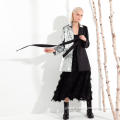 Ribbed Knit Top High Quality Slim Style Silver Sequin Women Coat Factory